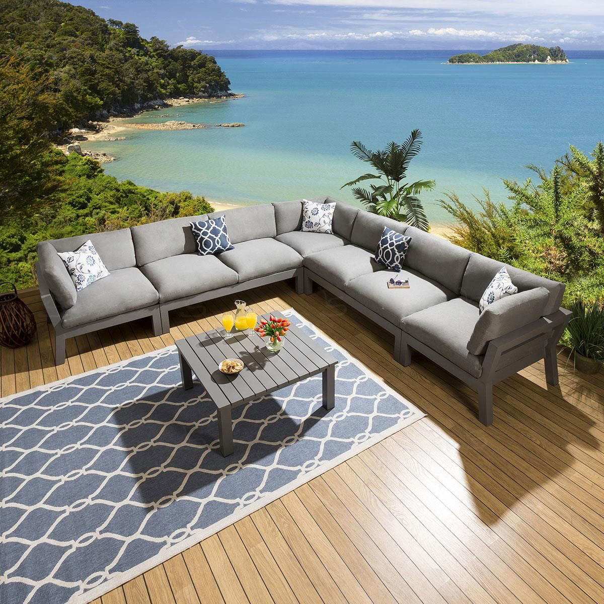 A2013 corner sofa grey 6pc 3