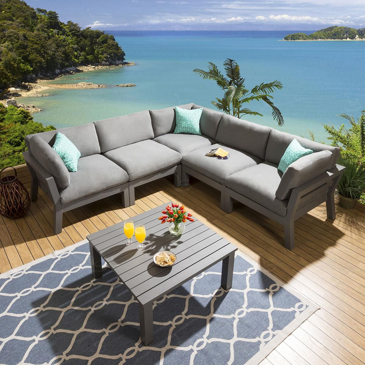 A2013 corner sofa grey 6pc 1