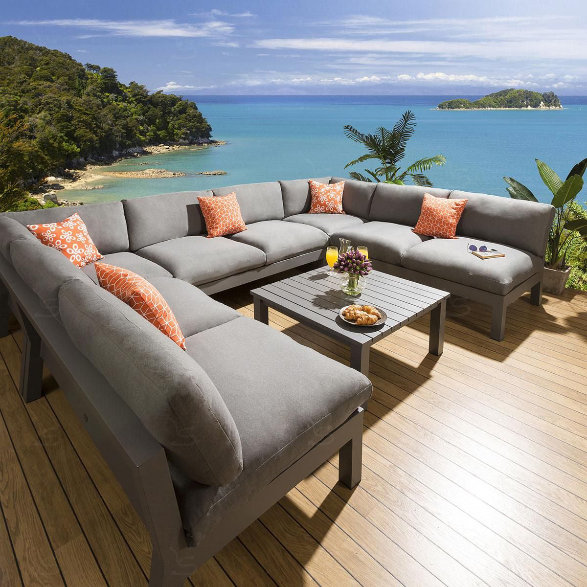 A2013 corner sofa grey 6pc 2