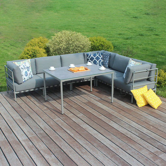 A2201 dining sofa grey 7pc