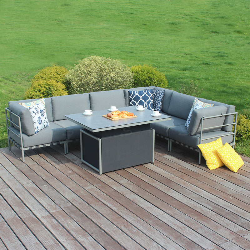 A2201 dining sofa grey with RT 7pc