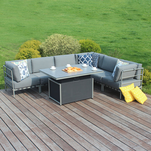A2201 dining sofa grey with RT 7pc