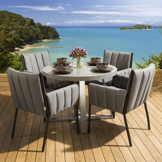 F2008 round dining grey 5pc