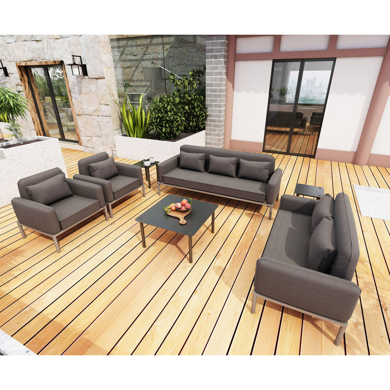 F2101 sofa charcoal 7pc