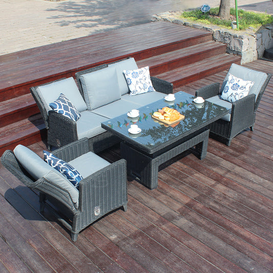 LS30009 recliner sofa black 4pc