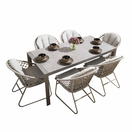 R2001 rect dining grey 7pc